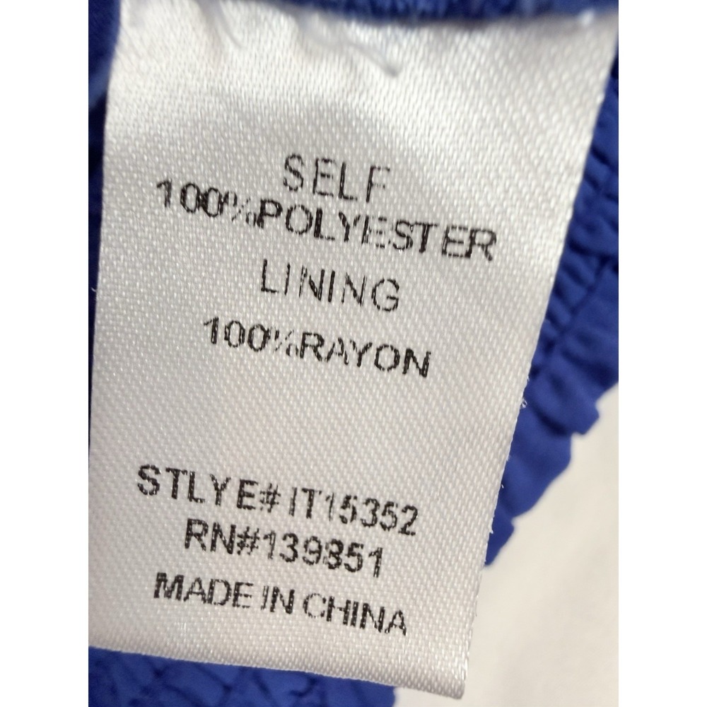 Oddi Cobalt Blue Smocked Hem Blouse M Balloon Sleeve Lightweight Boho Top - Picture 7 of 9